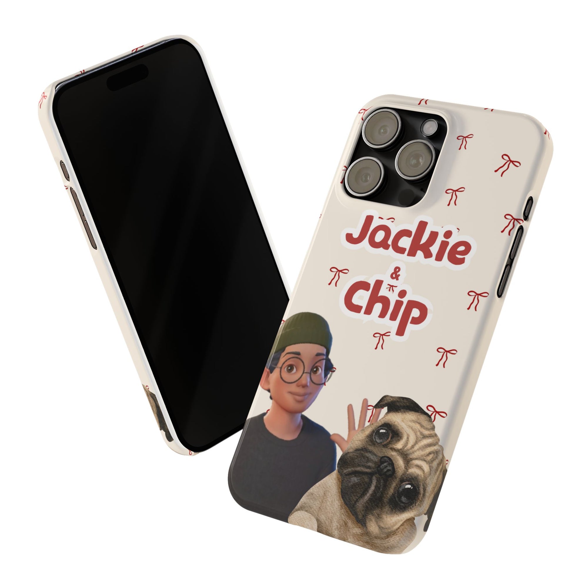 Daily Edition - Bow Design - 1 Pet - Personalized Phone Case For Pets And Owner