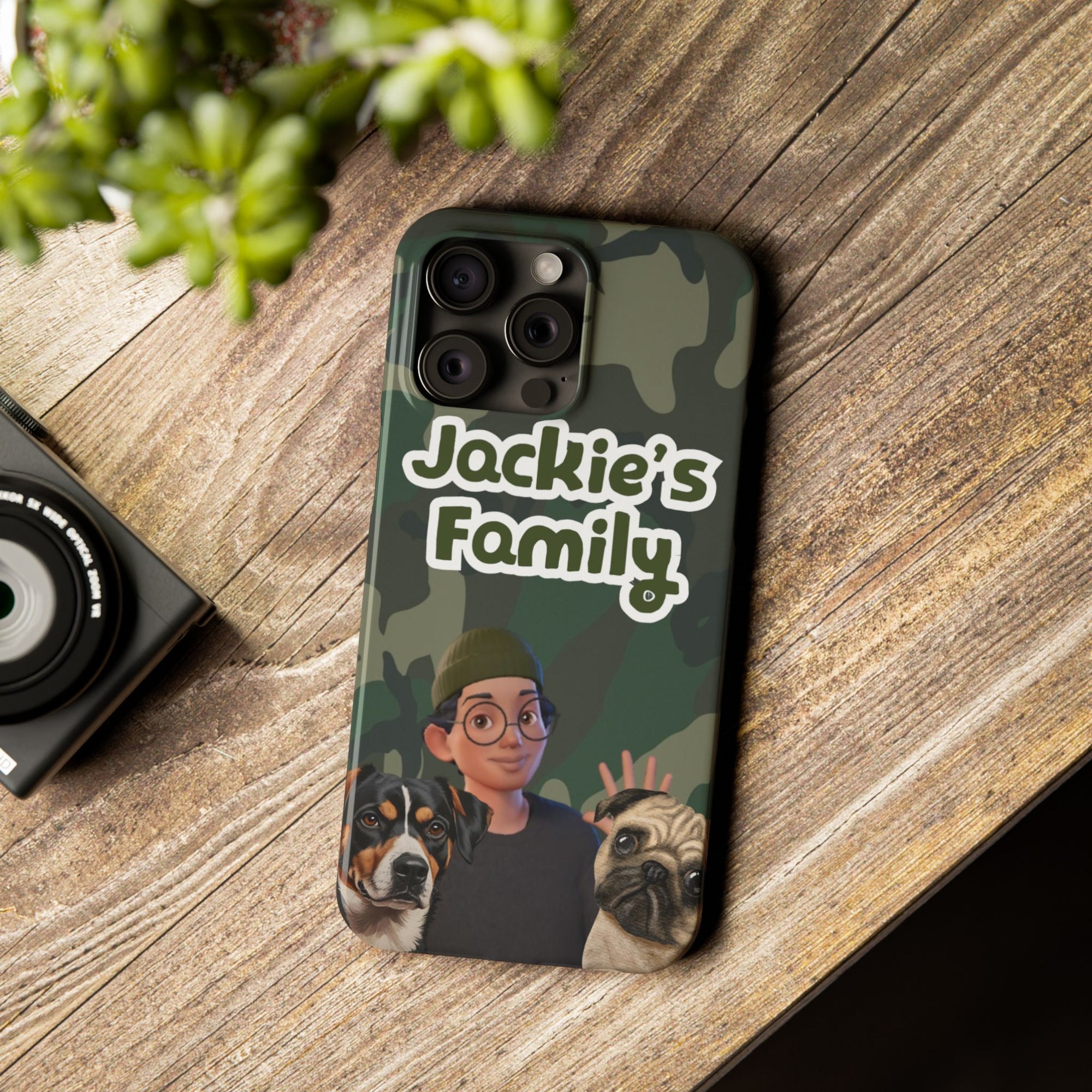 Daily Edition - Camo Design - 2 Pets - Personalized Phone Case For Pets And Owner
