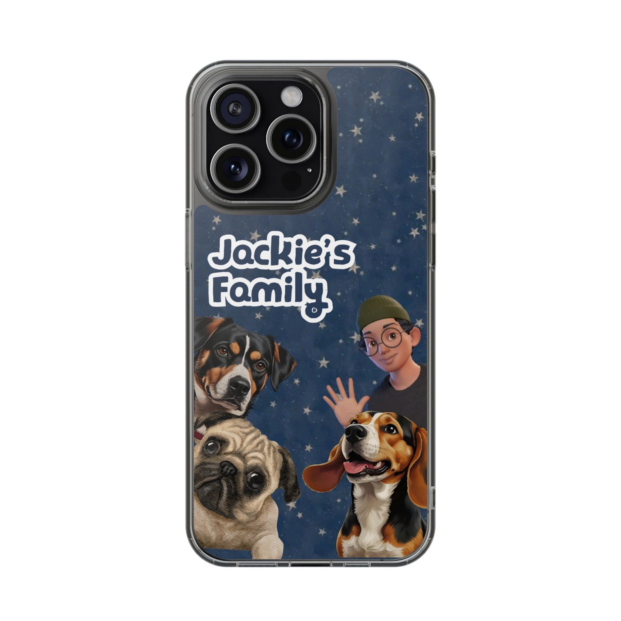 Daily Edition - Night Stars Design - 3 Pets - Personalized Phone Case For Pets And Owner
