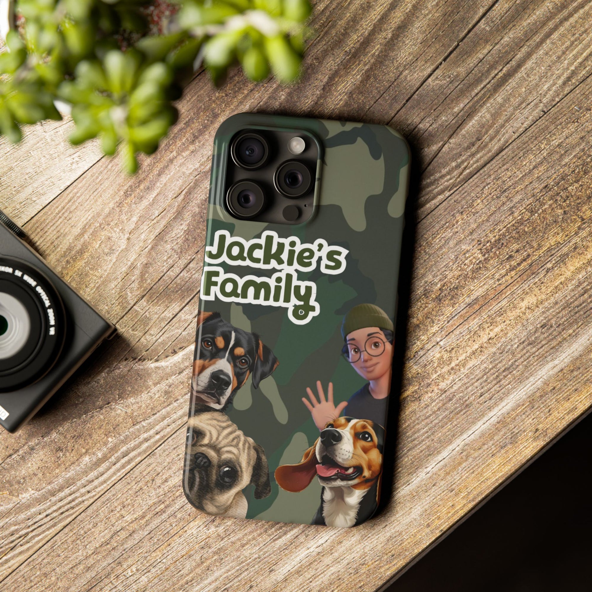 Daily Edition - Camo Design - 3 Pets - Personalized Phone Case For Pets And Owner