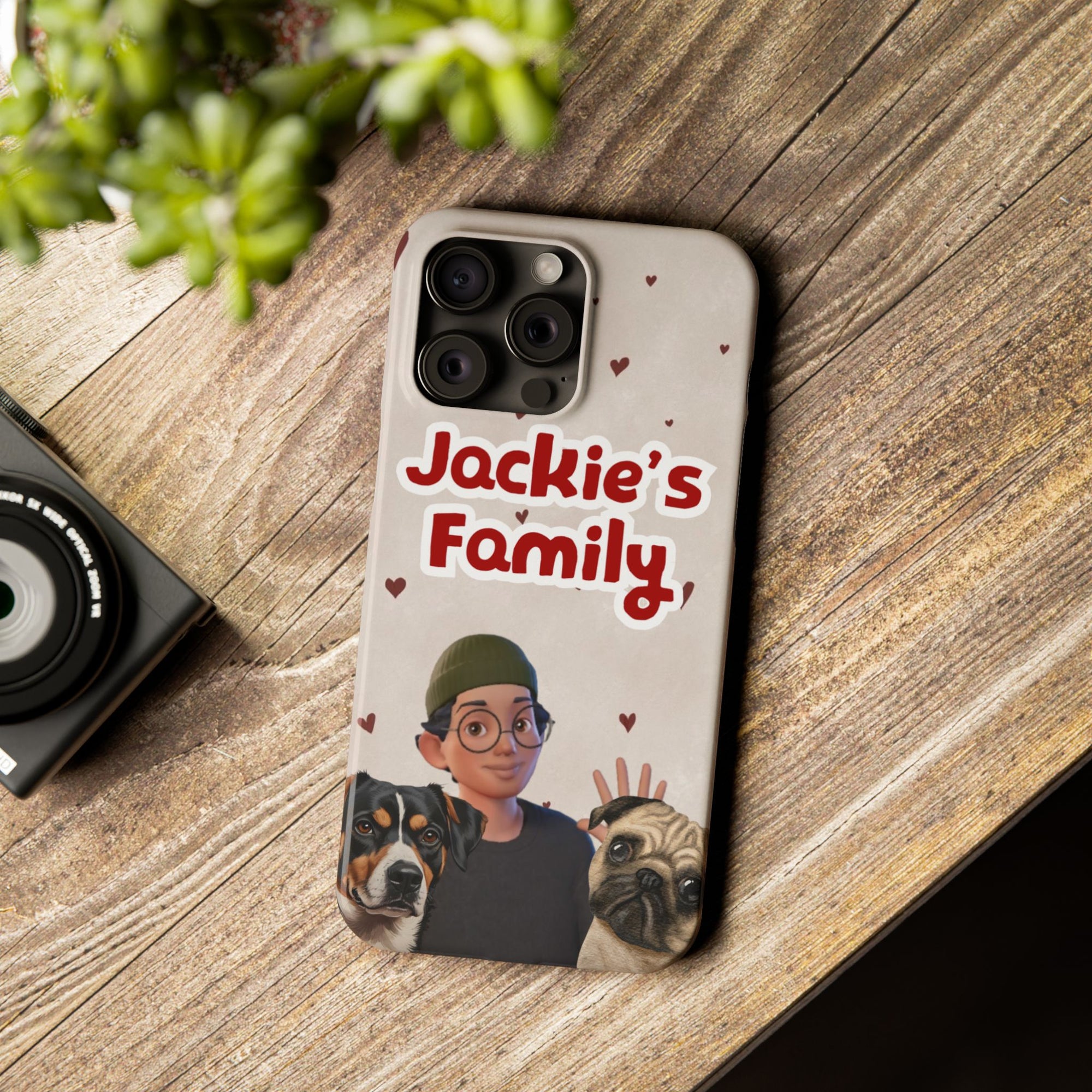Daily Edition - Bow Design - 2 Pets - Personalized Phone Case For Pets And Owner