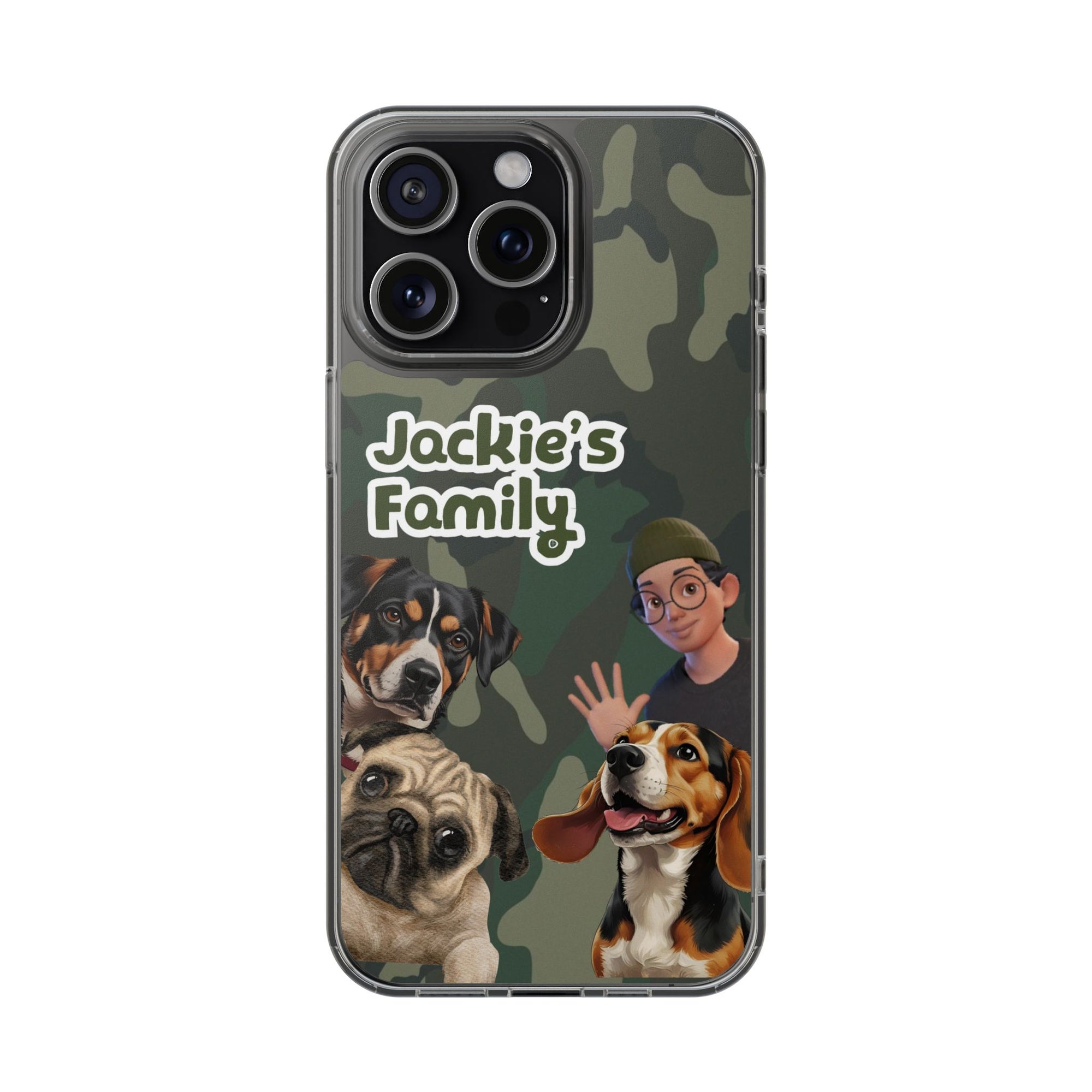 Daily Edition - Camo Design - 3 Pets - Personalized Phone Case For Pets And Owner