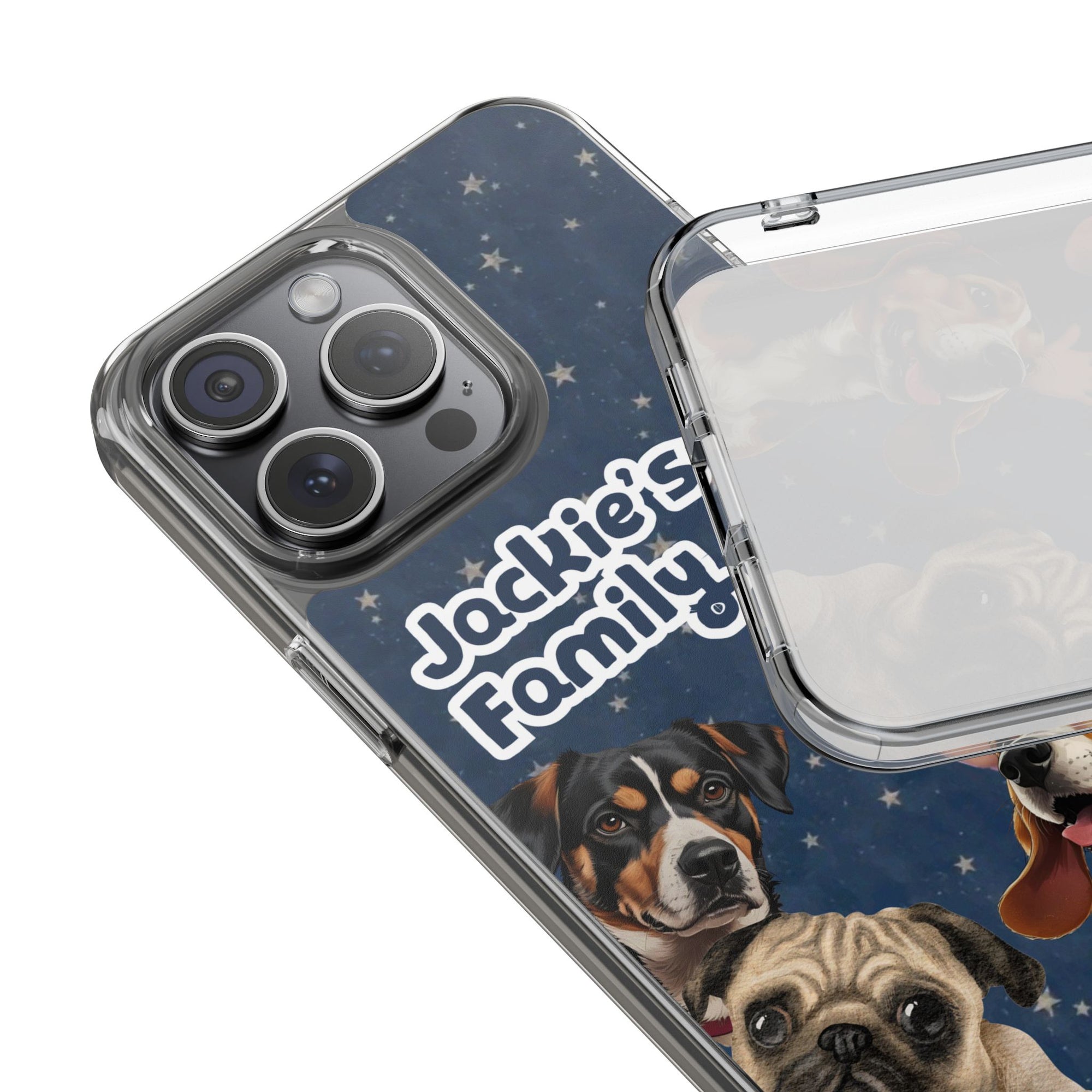 Daily Edition - Night Stars Design - 3 Pets - Personalized Phone Case For Pets And Owner