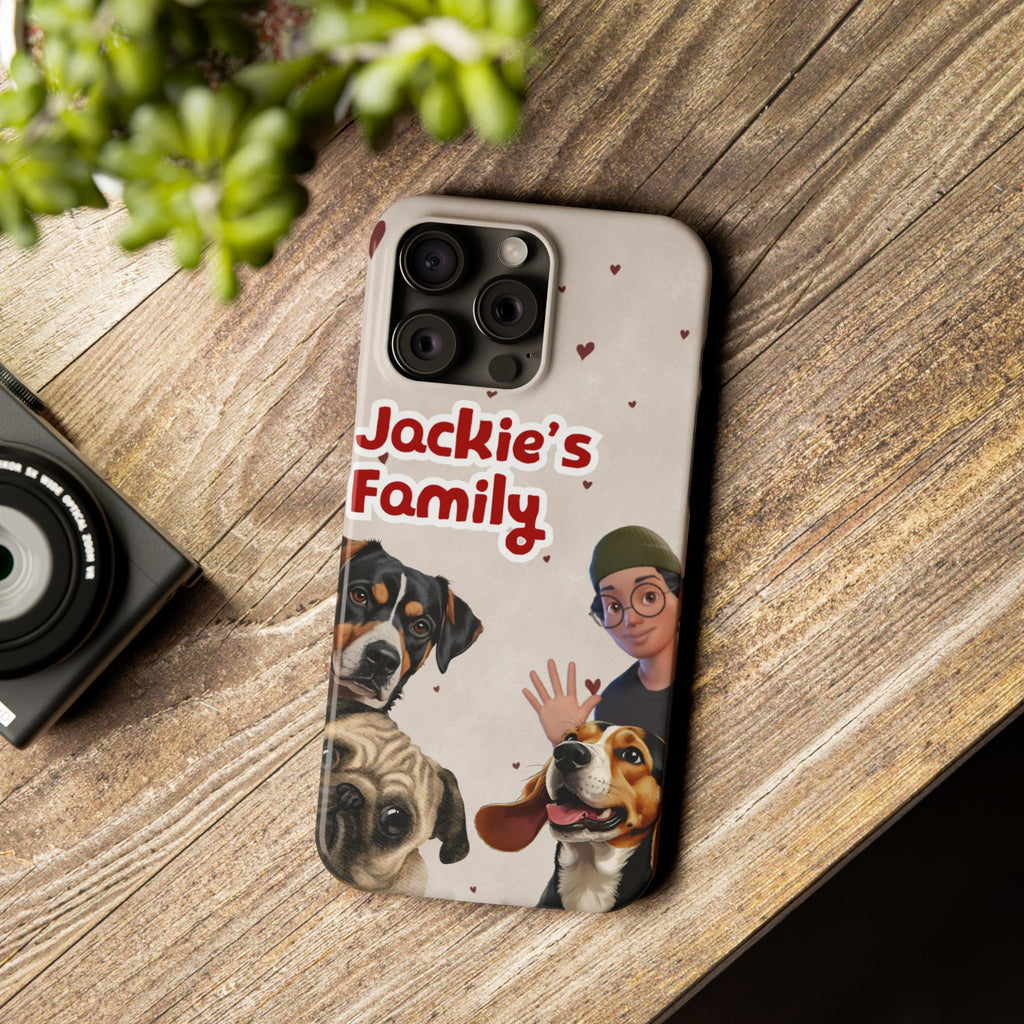 Daily Edition - Bow Design - 3 Pets - Personalized Phone Case For Pets And Owner