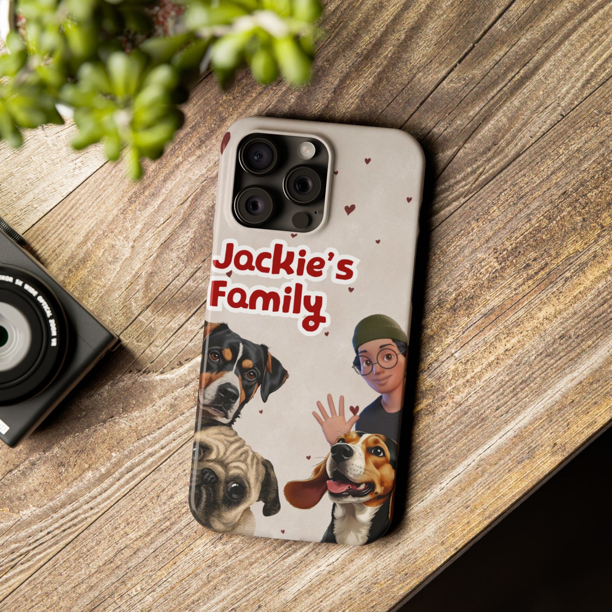 Daily Edition - Bow Design - 3 Pets - Personalized Phone Case For Pets And Owner