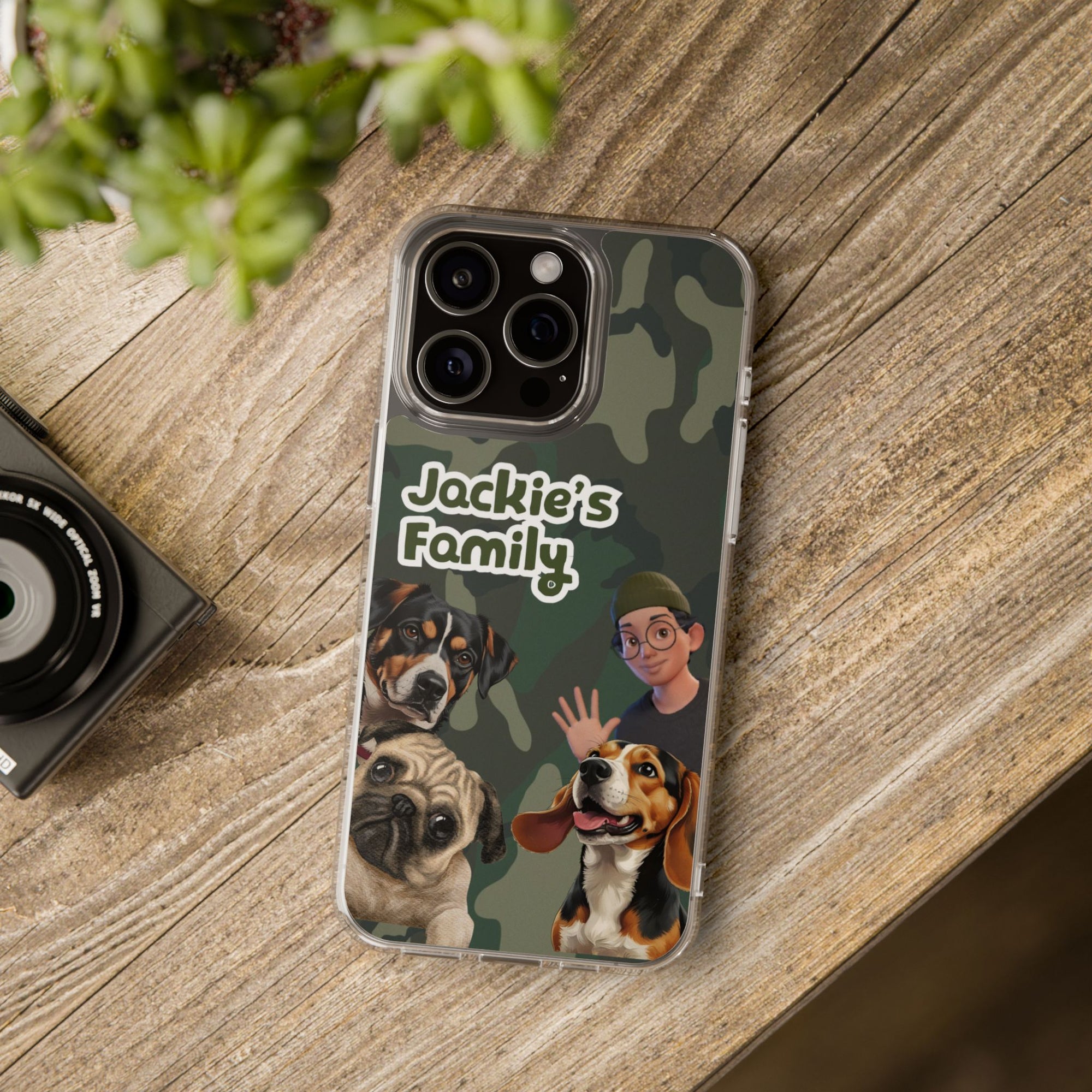 Daily Edition - Camo Design - 3 Pets - Personalized Phone Case For Pets And Owner