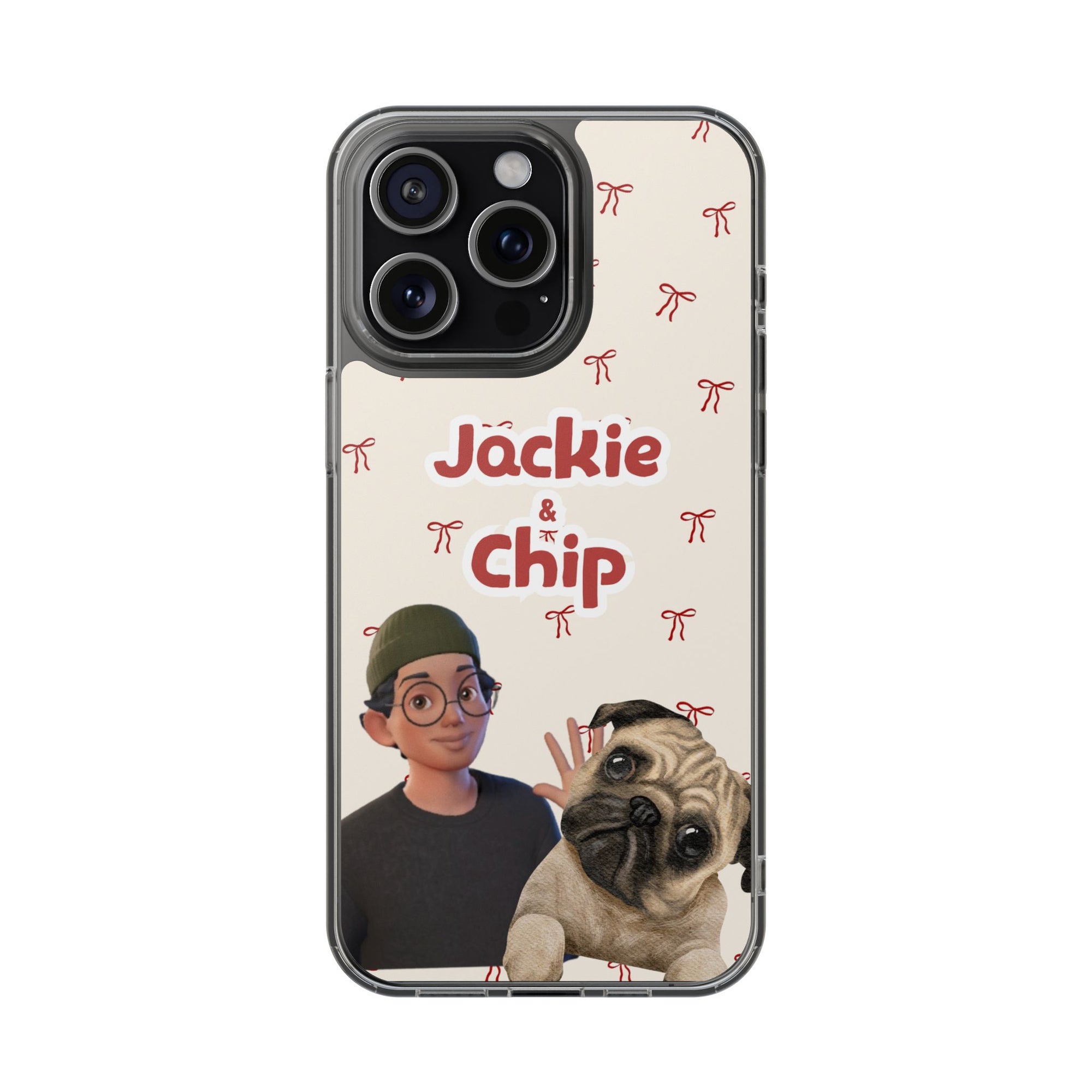 Daily Edition - Bow Design - 1 Pet - Personalized Phone Case For Pets And Owner