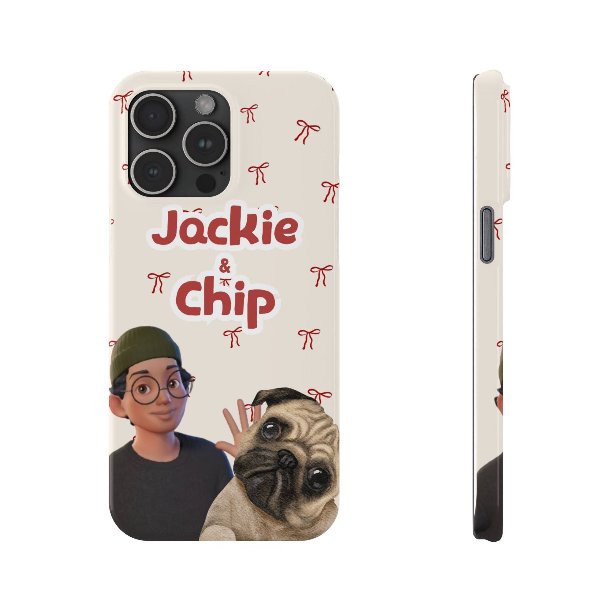 Daily Edition - Bow Design - 1 Pet - Personalized Phone Case For Pets And Owner