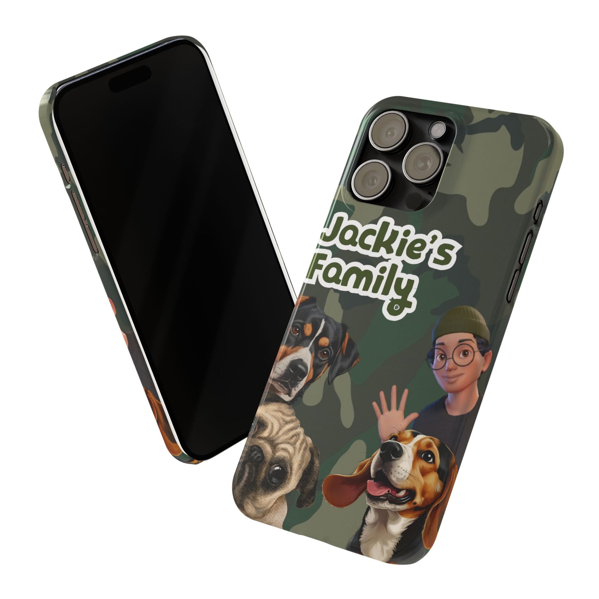 Daily Edition - Camo Design - 3 Pets - Personalized Phone Case For Pets And Owner