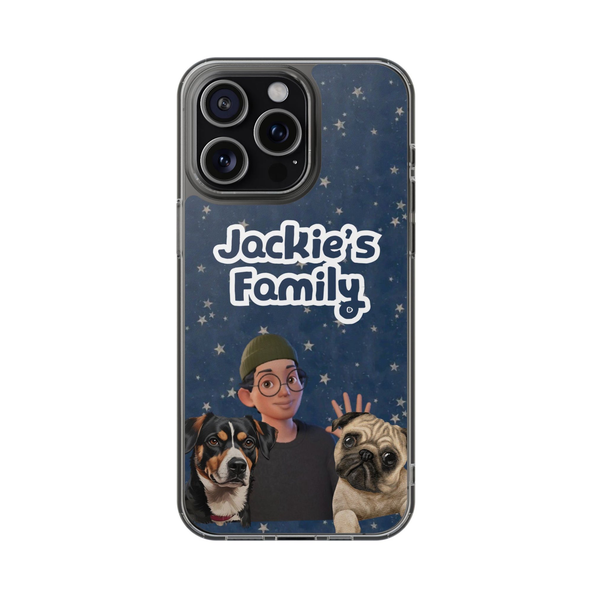 Daily Edition - Night Stars Design - 2 Pets - Personalized Phone Case For Pets And Owner