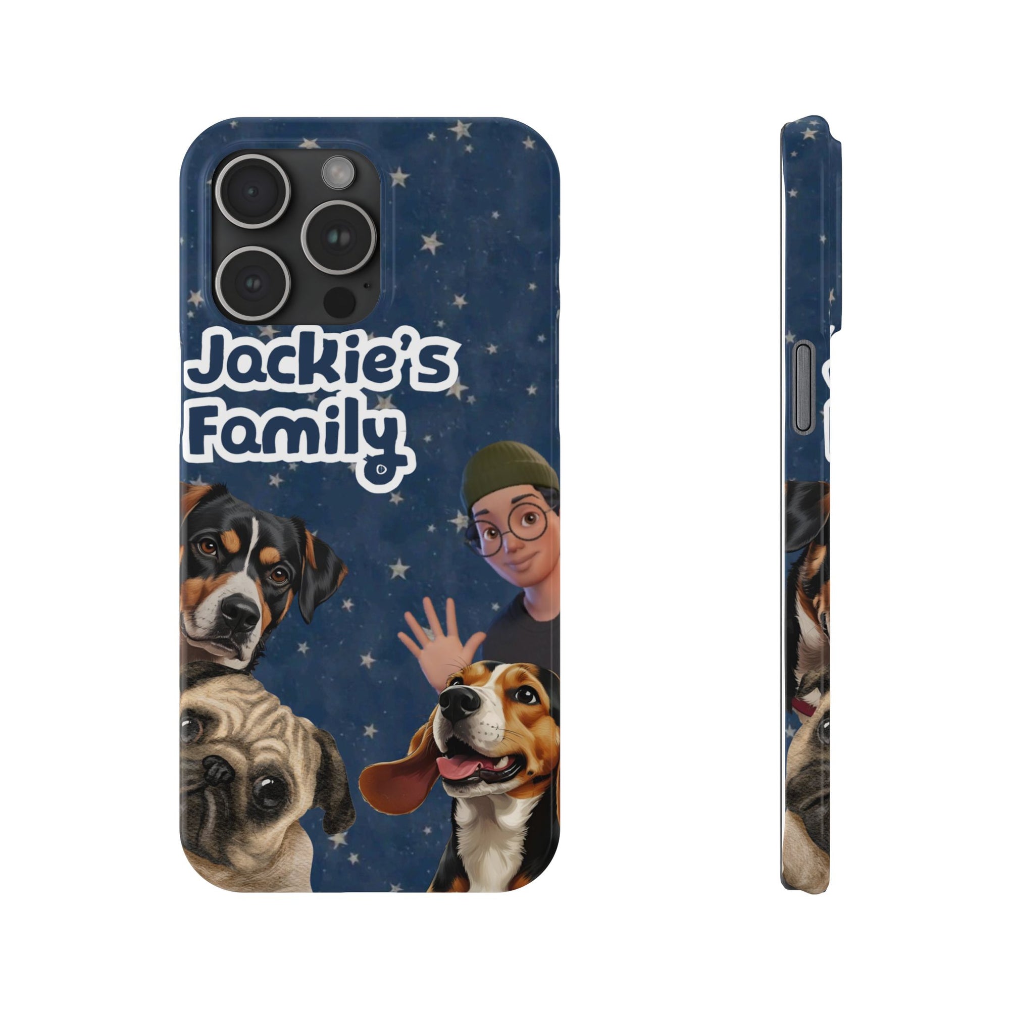 Daily Edition - Night Stars Design - 3 Pets - Personalized Phone Case For Pets And Owner