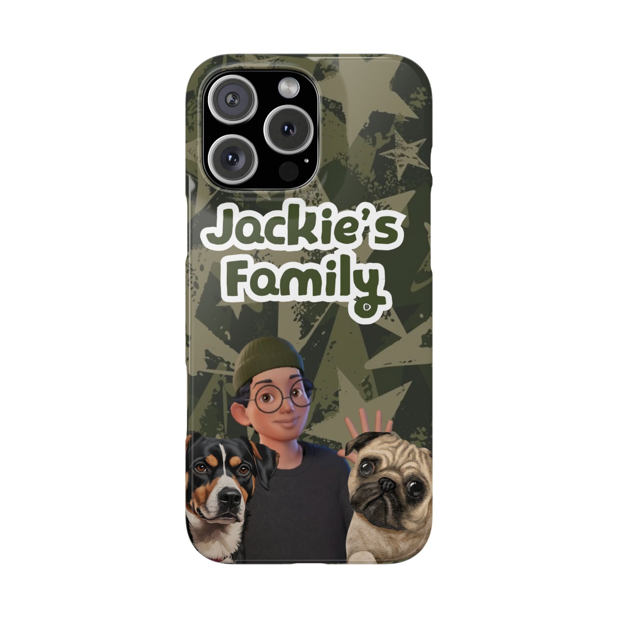 Daily Edition - Star Design - 2 Pets - Personalized Phone Case For Pets And Owner