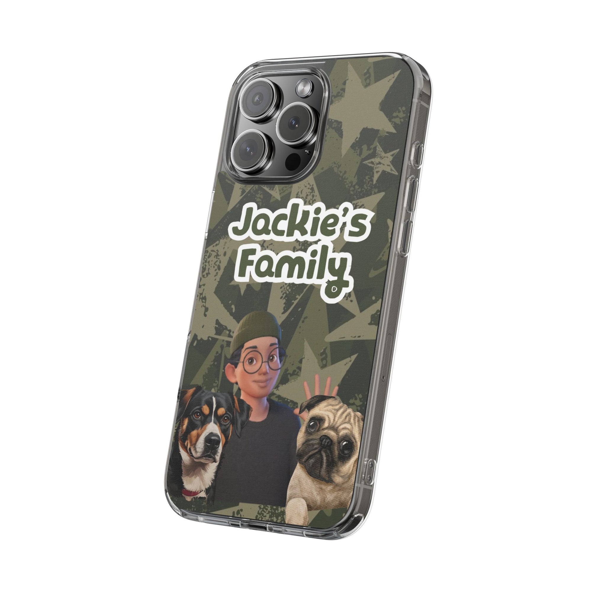 Daily Edition - Star Design - 2 Pets - Personalized Phone Case For Pets And Owner
