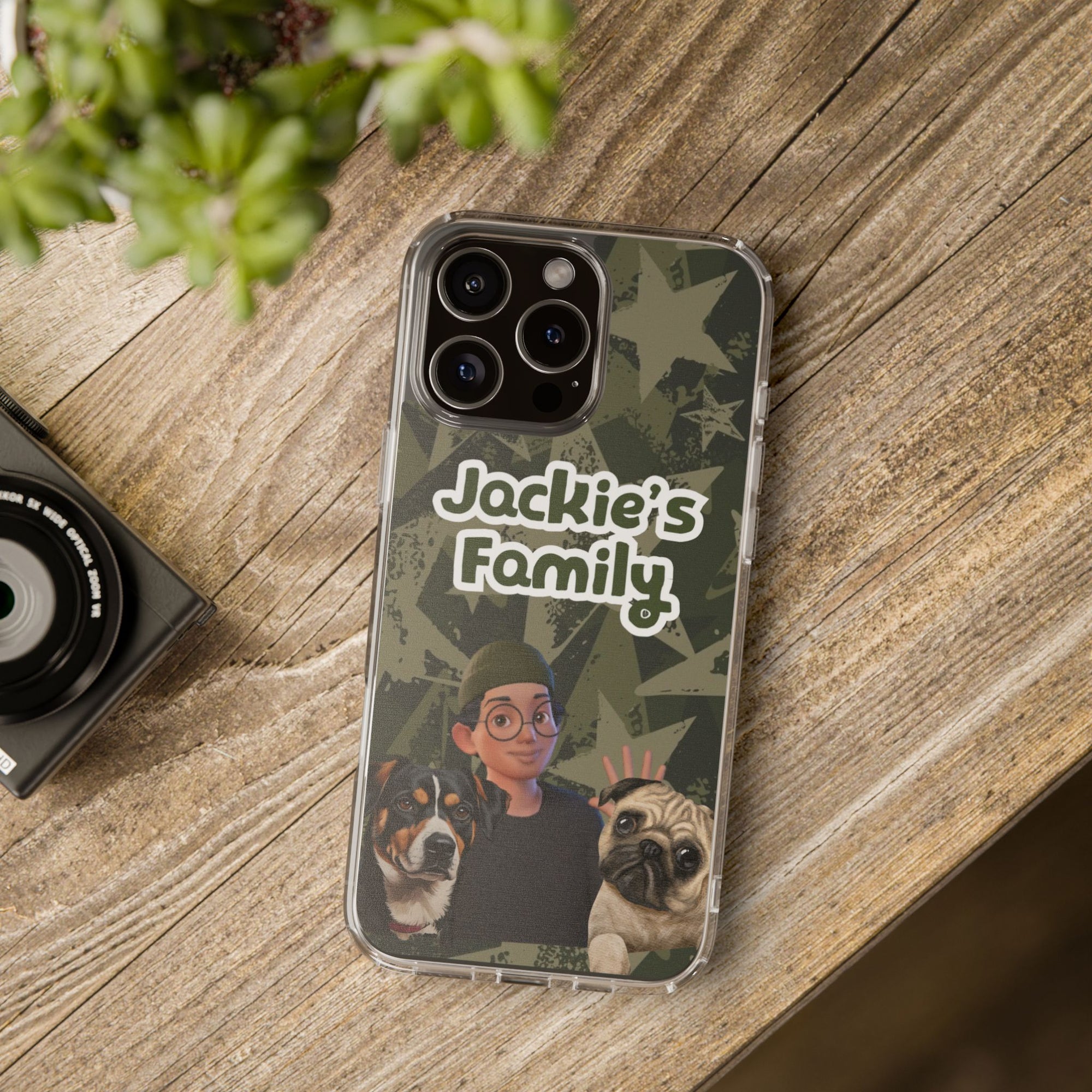 Daily Edition - Star Design - 2 Pets - Personalized Phone Case For Pets And Owner