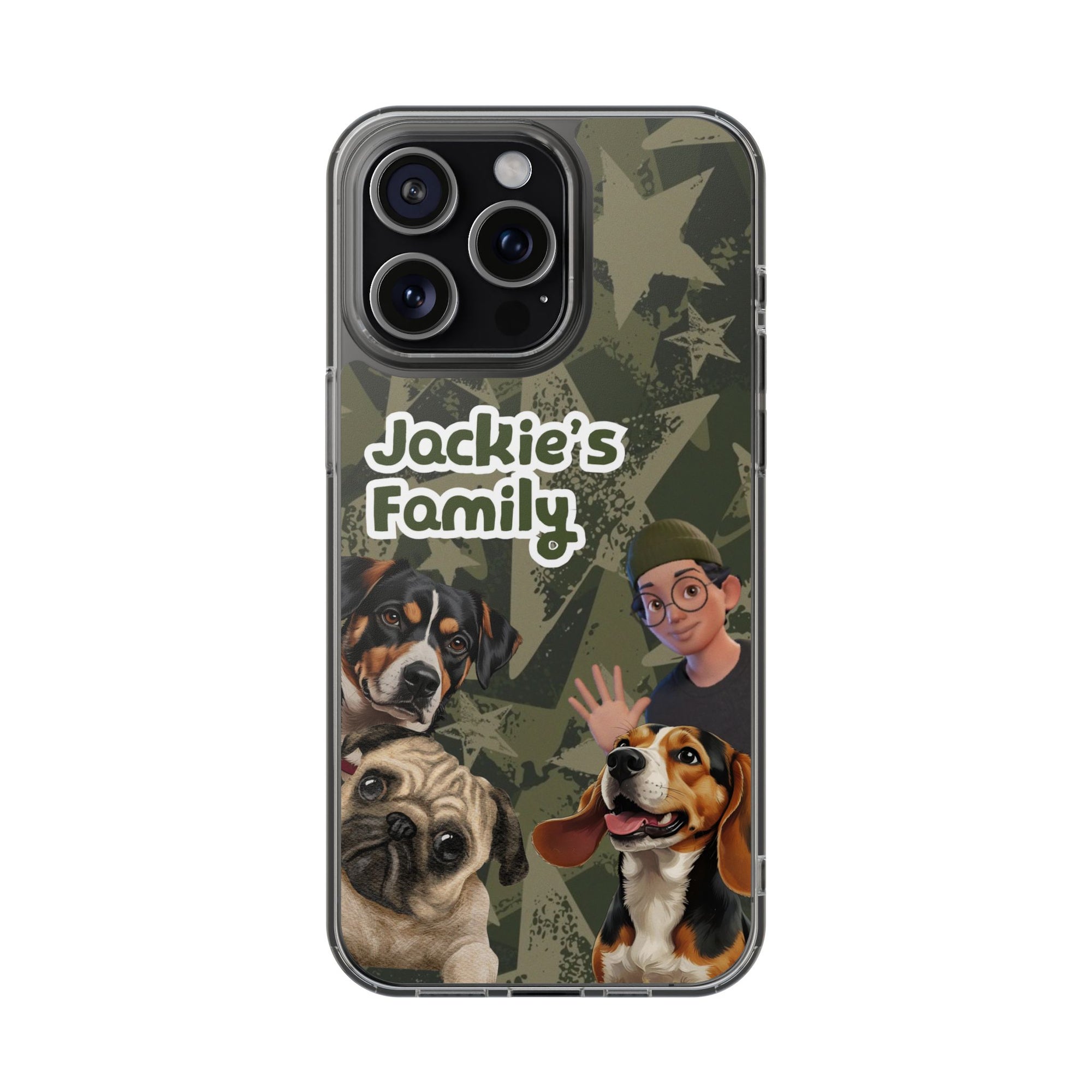 Daily Edition - Star Design - 3 Pets - Personalized Phone Case For Pets And Owner