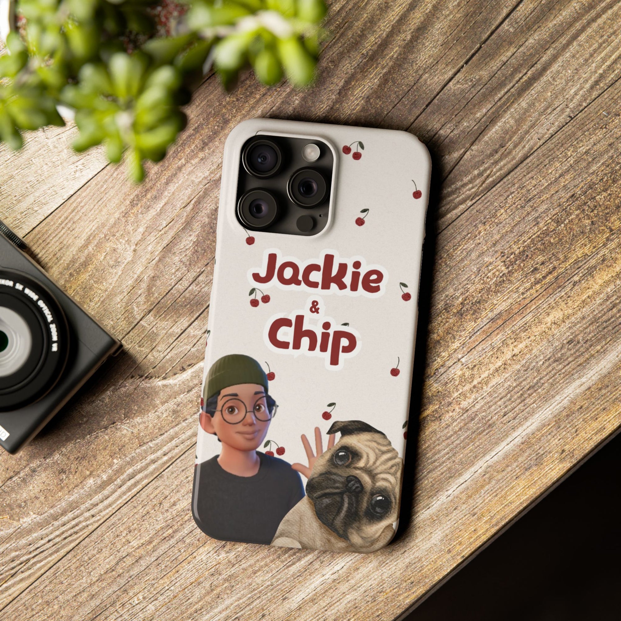 Daily Edition - Cherry Design - 1 Pet - Personalized Phone Case For Pets And Owner