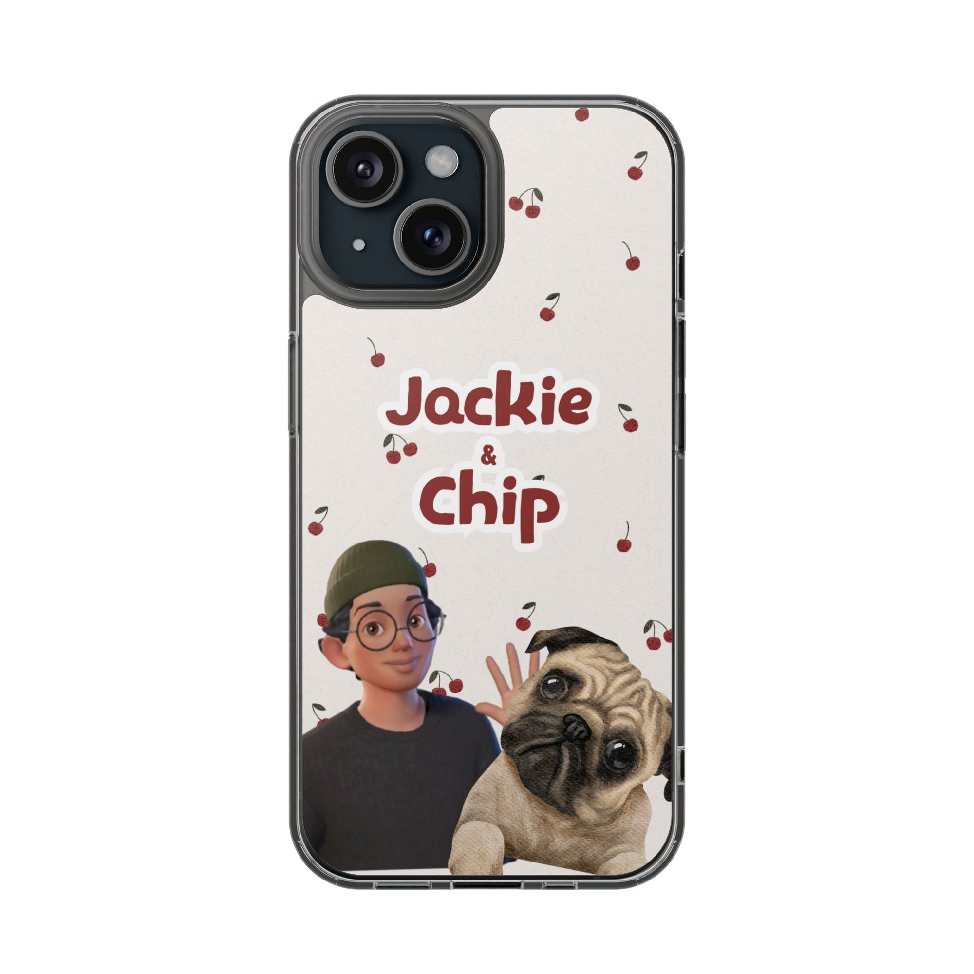 Daily Edition - Cherry Design - 1 Pet - Personalized Phone Case For Pets And Owner