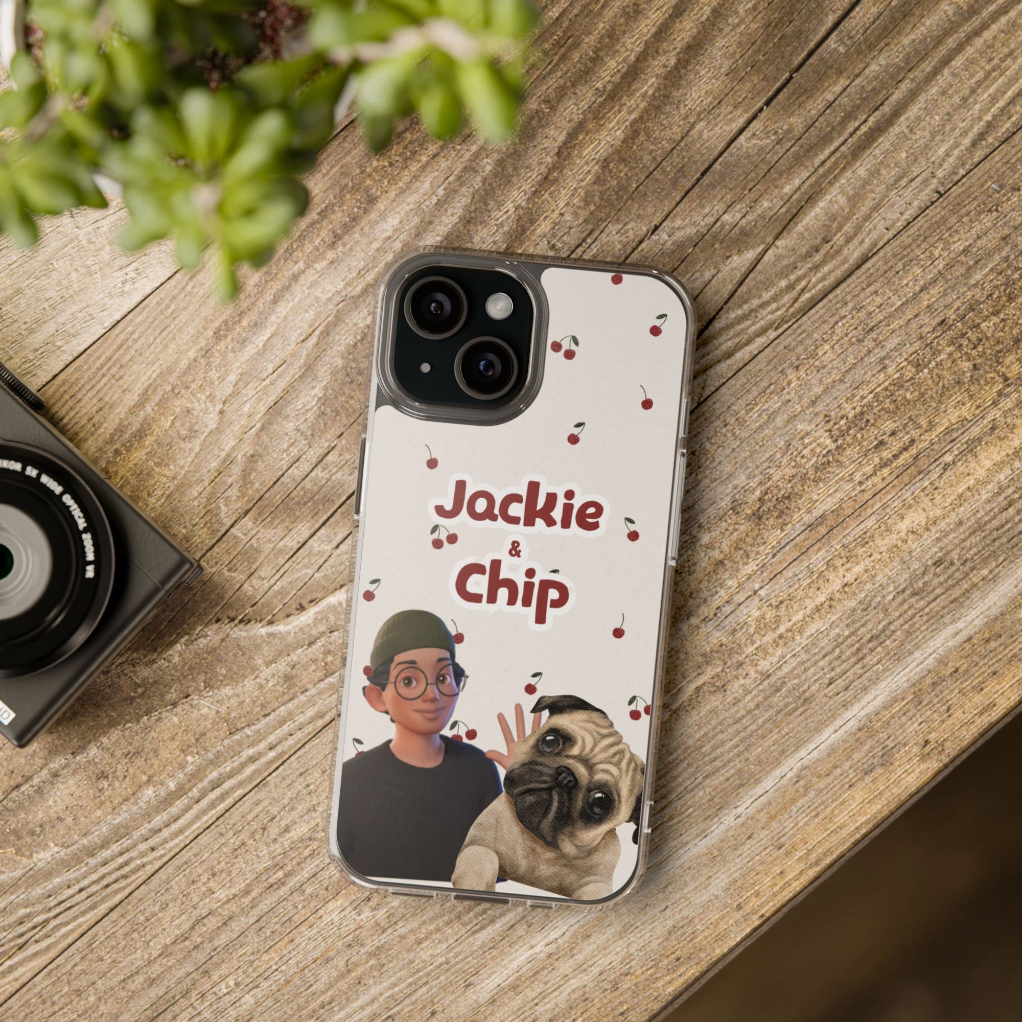 Daily Edition - Cherry Design - 1 Pet - Personalized Phone Case For Pets And Owner