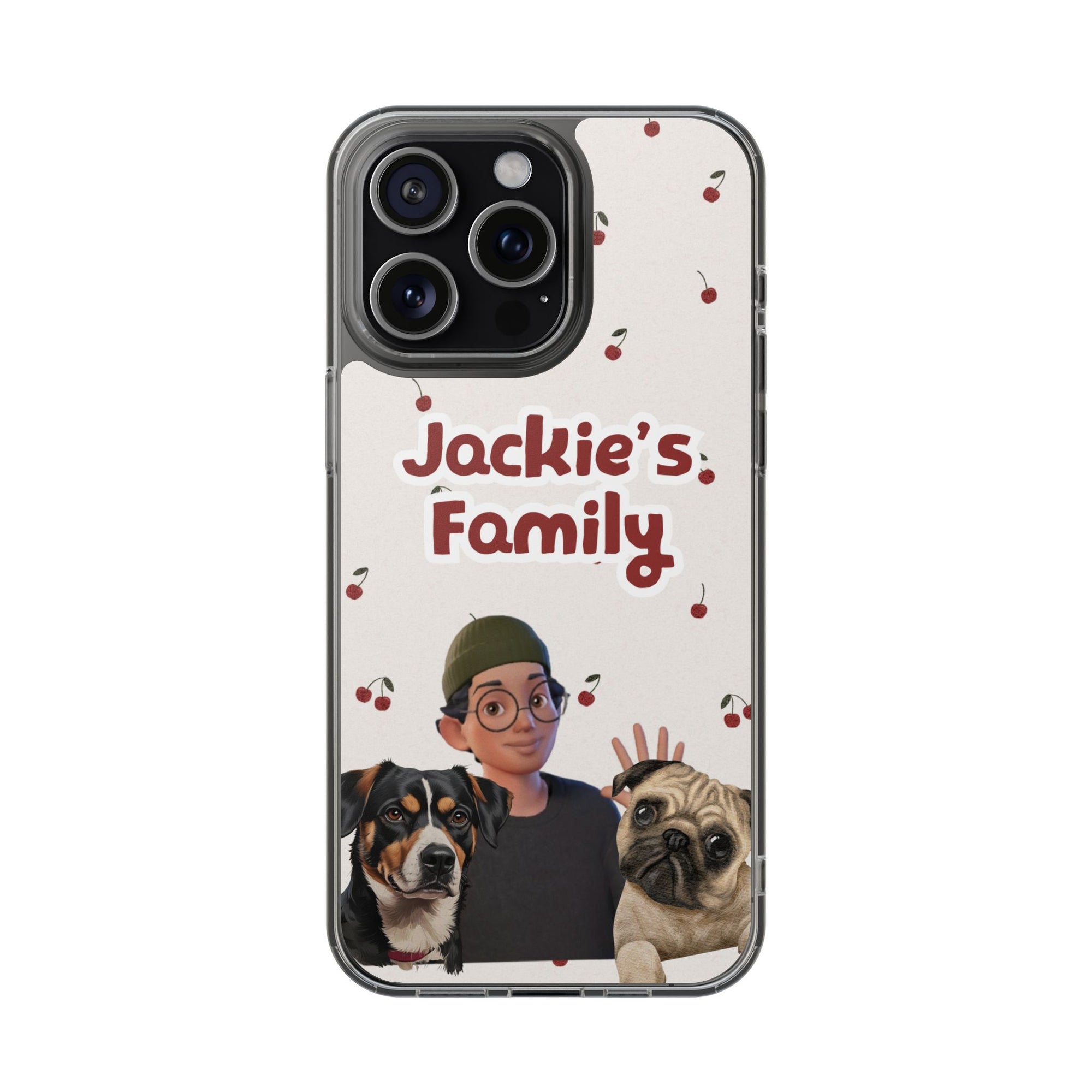 Daily Edition - Cherry Design - 2 Pets - Personalized Phone Case For Pets And Owner