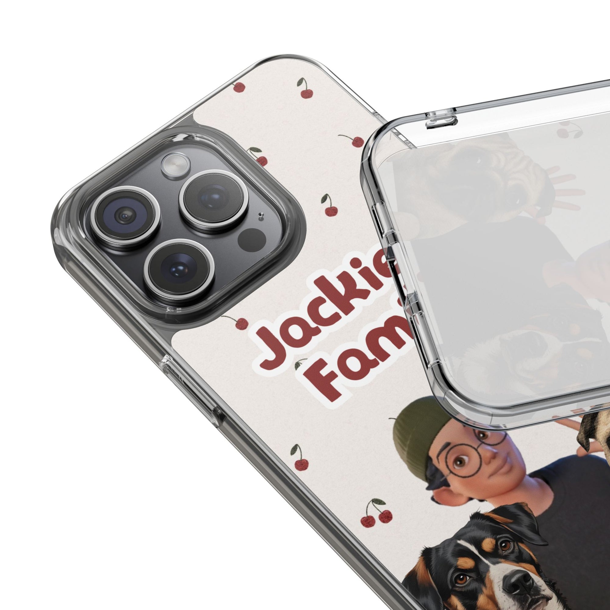 Daily Edition - Cherry Design - 2 Pets - Personalized Phone Case For Pets And Owner