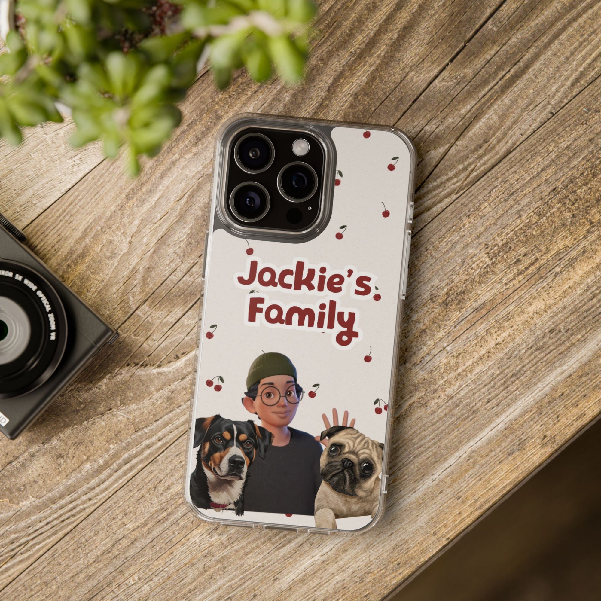 Daily Edition - Cherry Design - 2 Pets - Personalized Phone Case For Pets And Owner