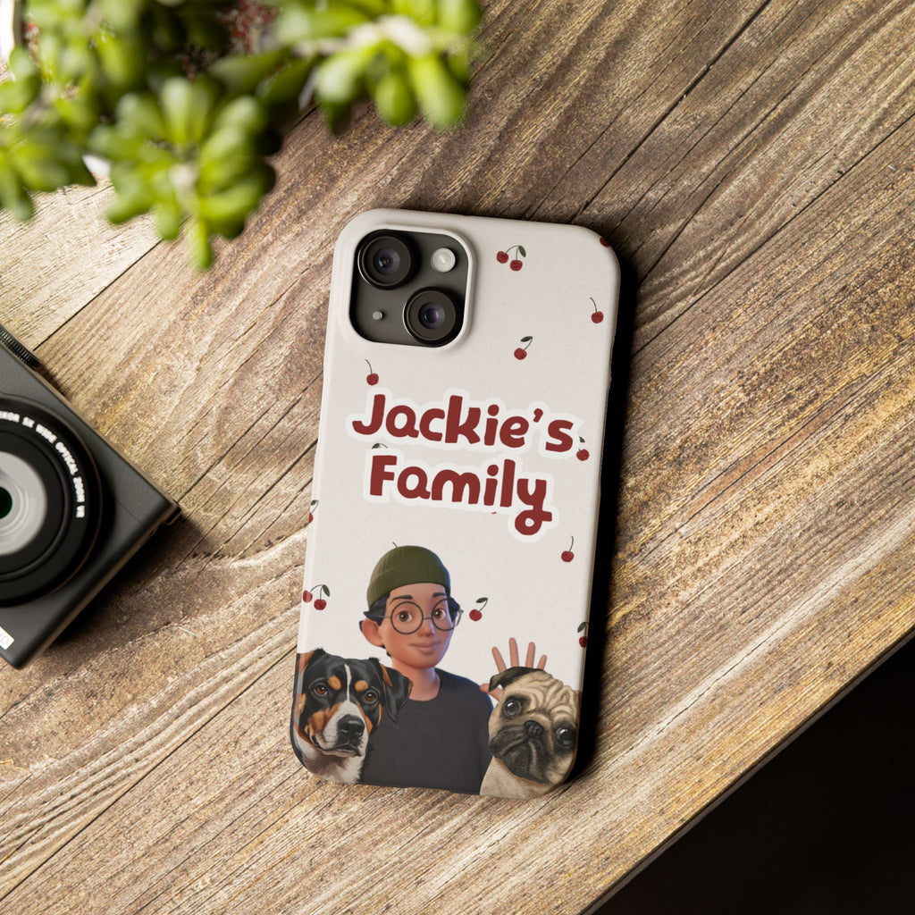 Daily Edition - Cherry Design - 2 Pets - Personalized Phone Case For Pets And Owner