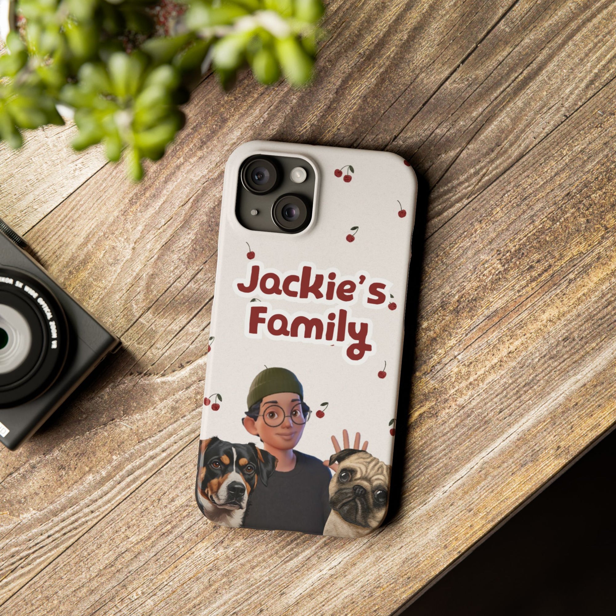Daily Edition - Cherry Design - 2 Pets - Personalized Phone Case For Pets And Owner