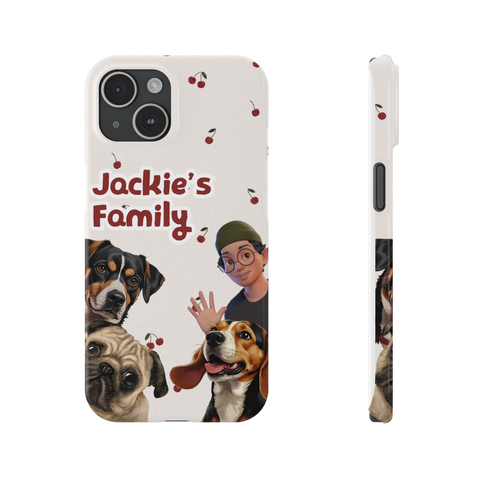 Daily Edition - Cherry Design - 3 Pets - Personalized Phone Case For Pets And Owner