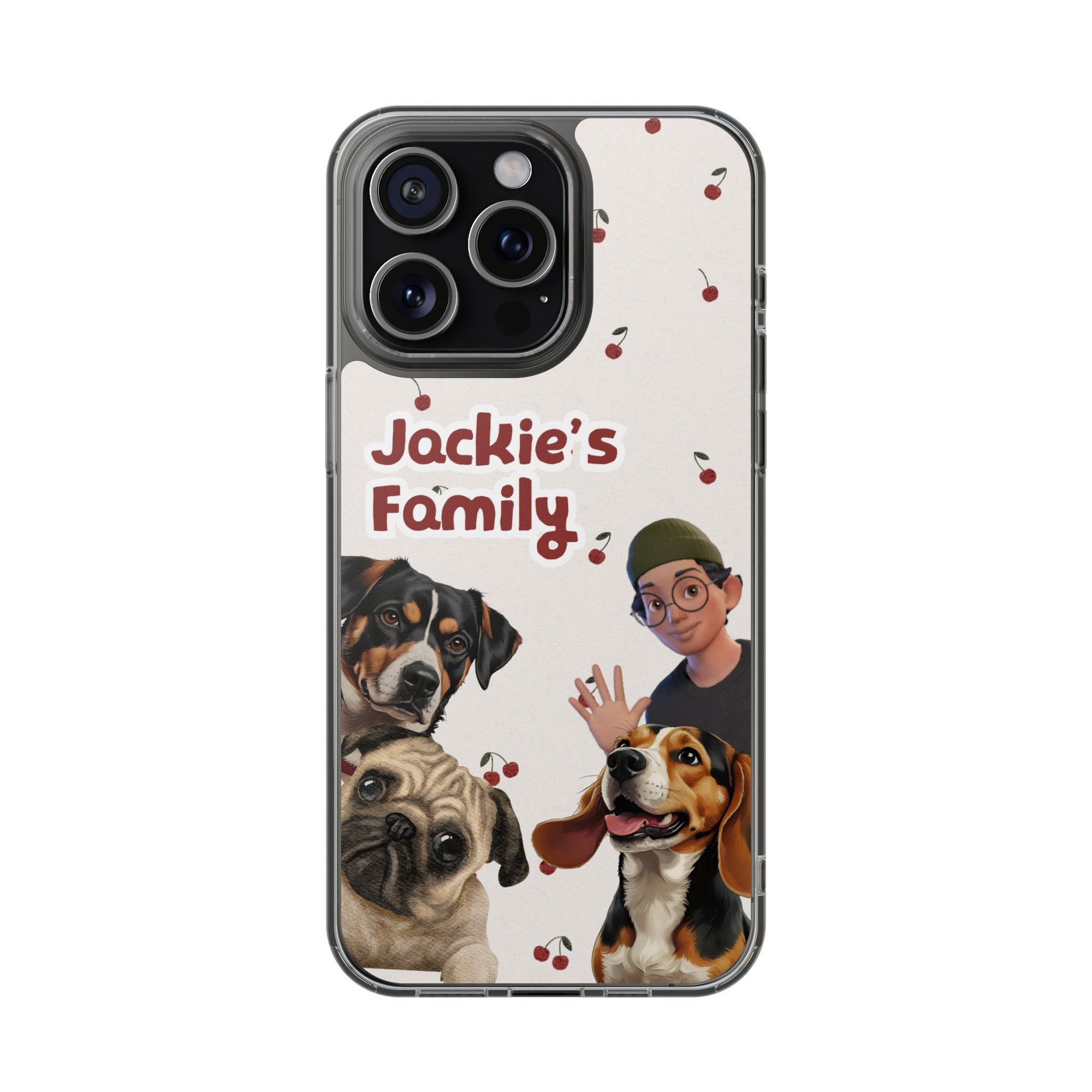 Daily Edition - Cherry Design - 3 Pets - Personalized Phone Case For Pets And Owner