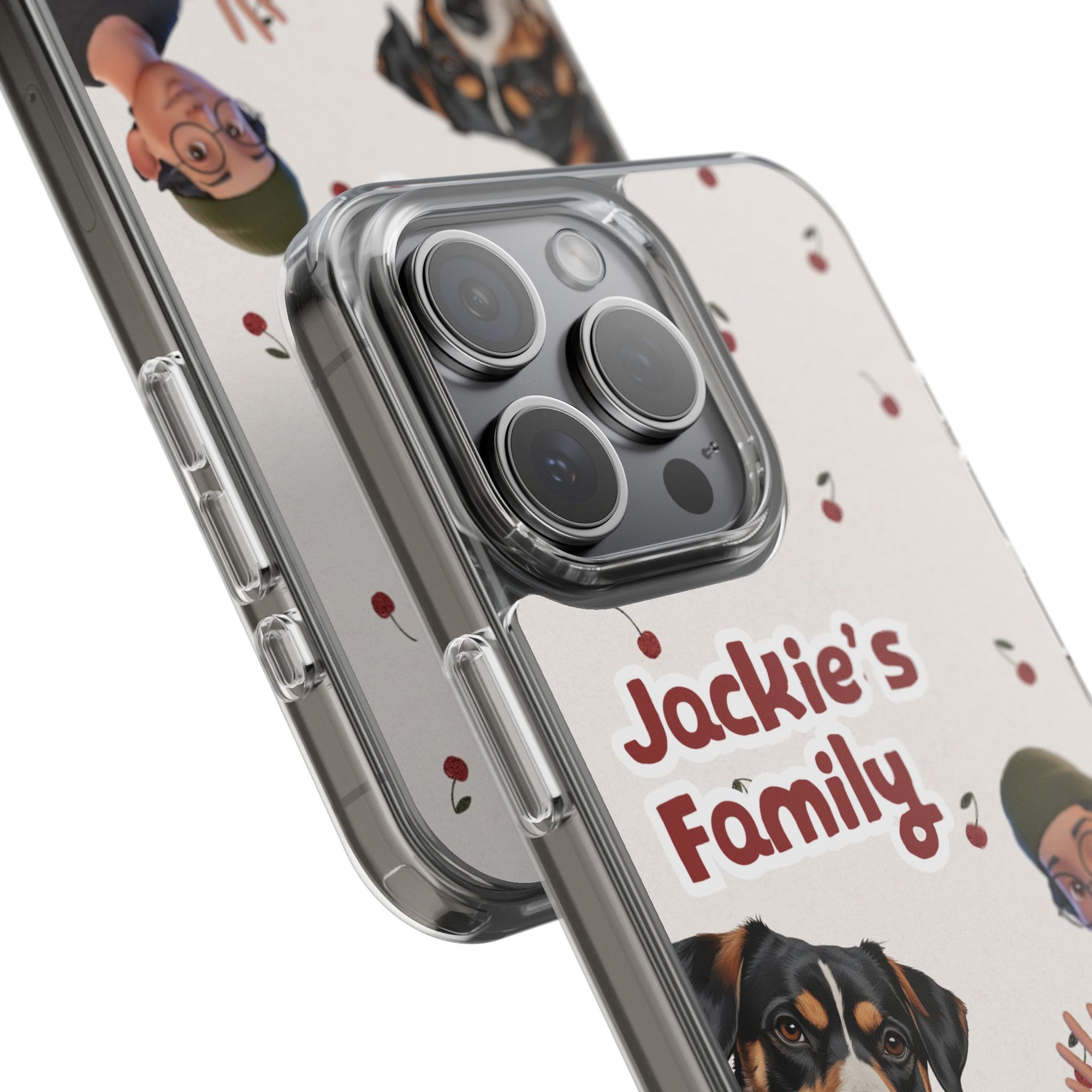 Daily Edition - Cherry Design - 3 Pets - Personalized Phone Case For Pets And Owner