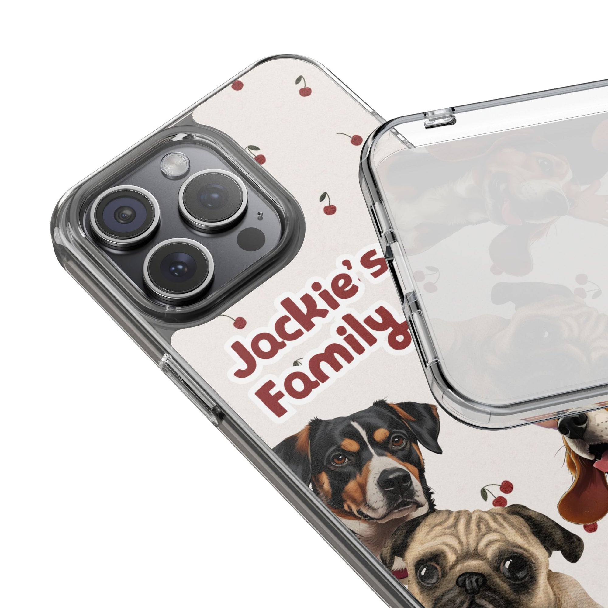Daily Edition - Cherry Design - 3 Pets - Personalized Phone Case For Pets And Owner