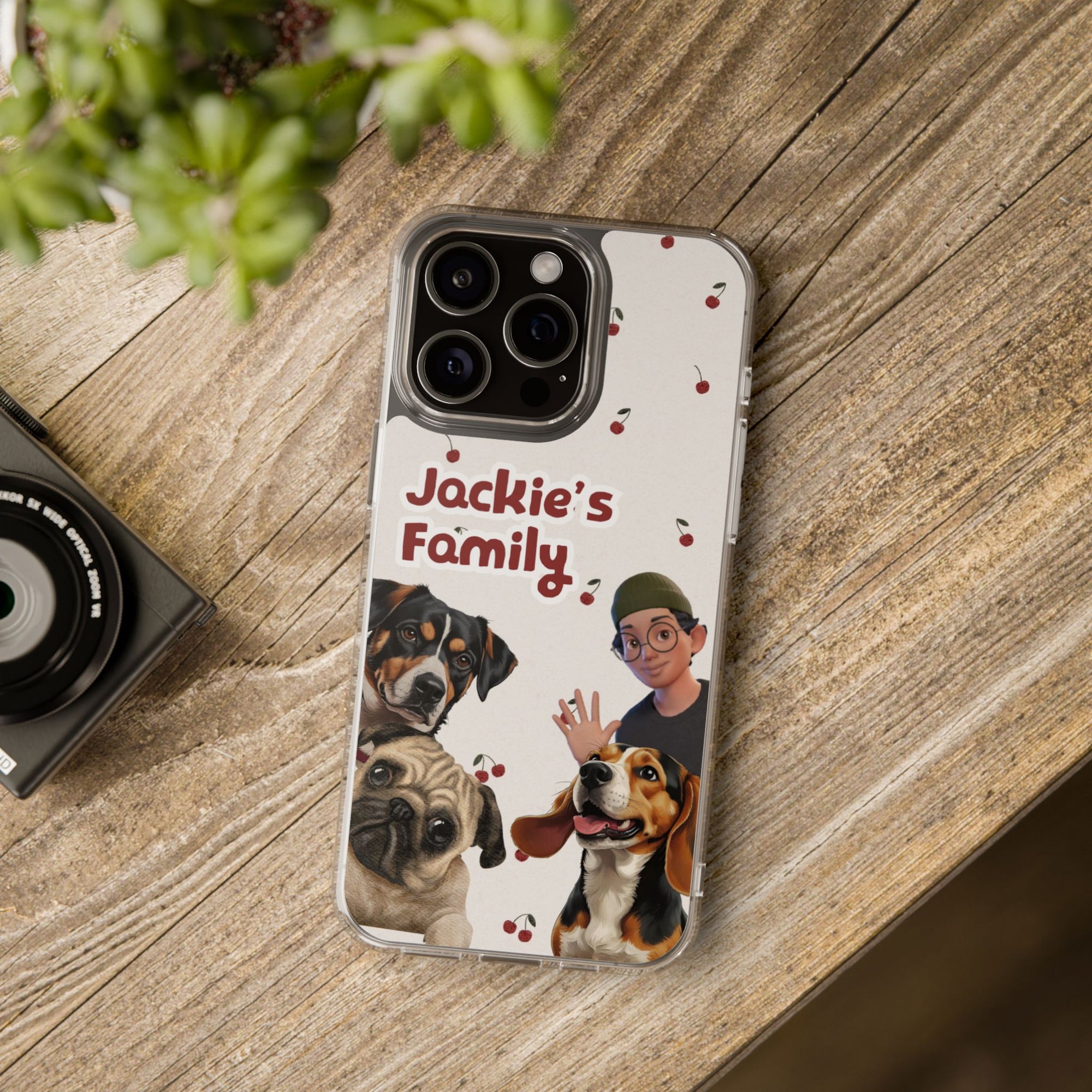 Daily Edition - Cherry Design - 3 Pets - Personalized Phone Case For Pets And Owner
