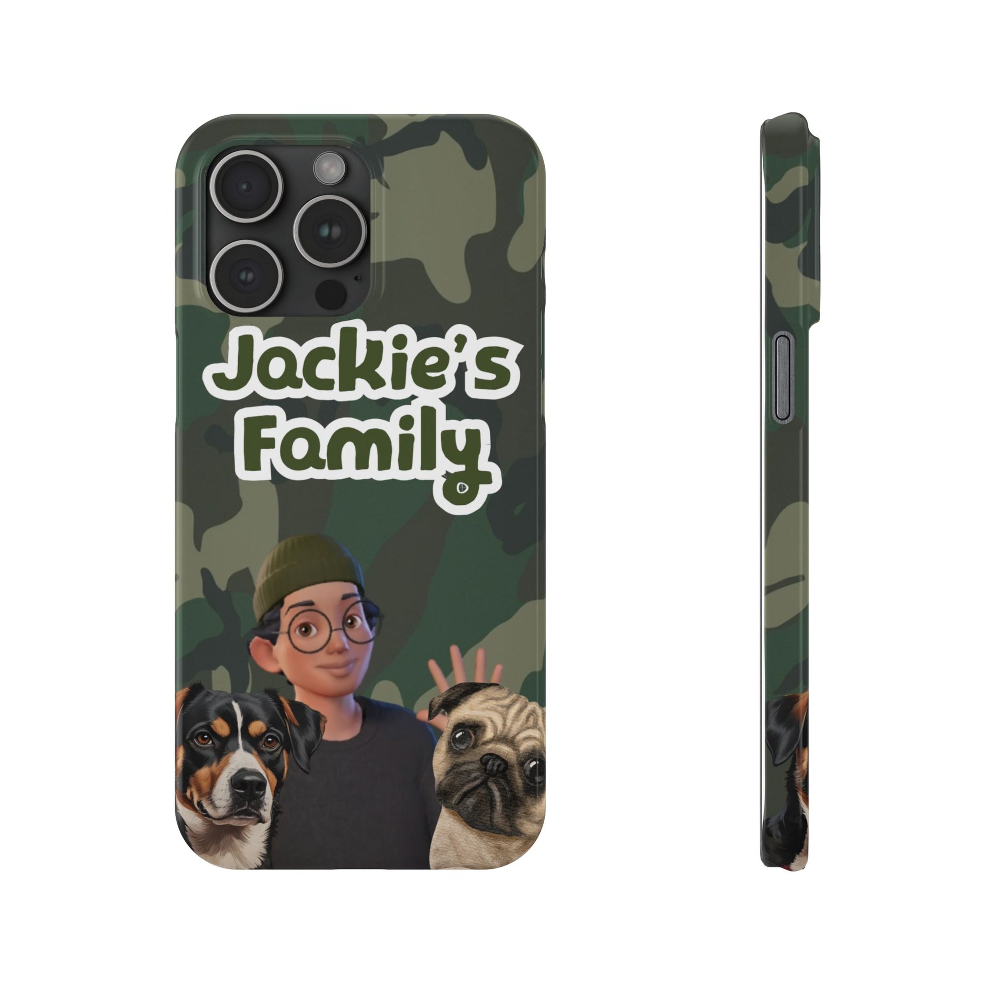 Daily Edition - Camo Design - 2 Pets - Personalized Phone Case For Pets And Owner