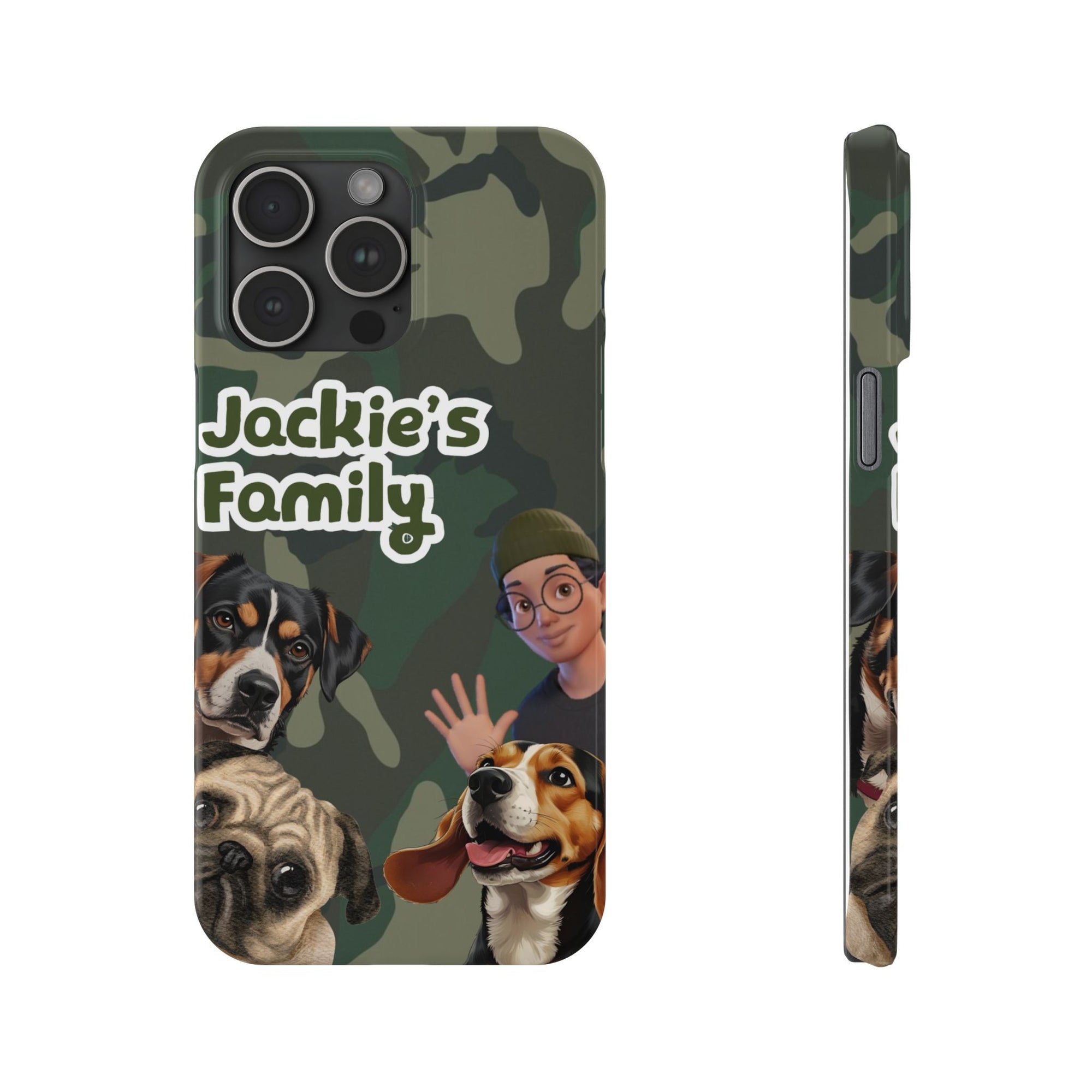 Daily Edition - Camo Design - 3 Pets - Personalized Phone Case For Pets And Owner