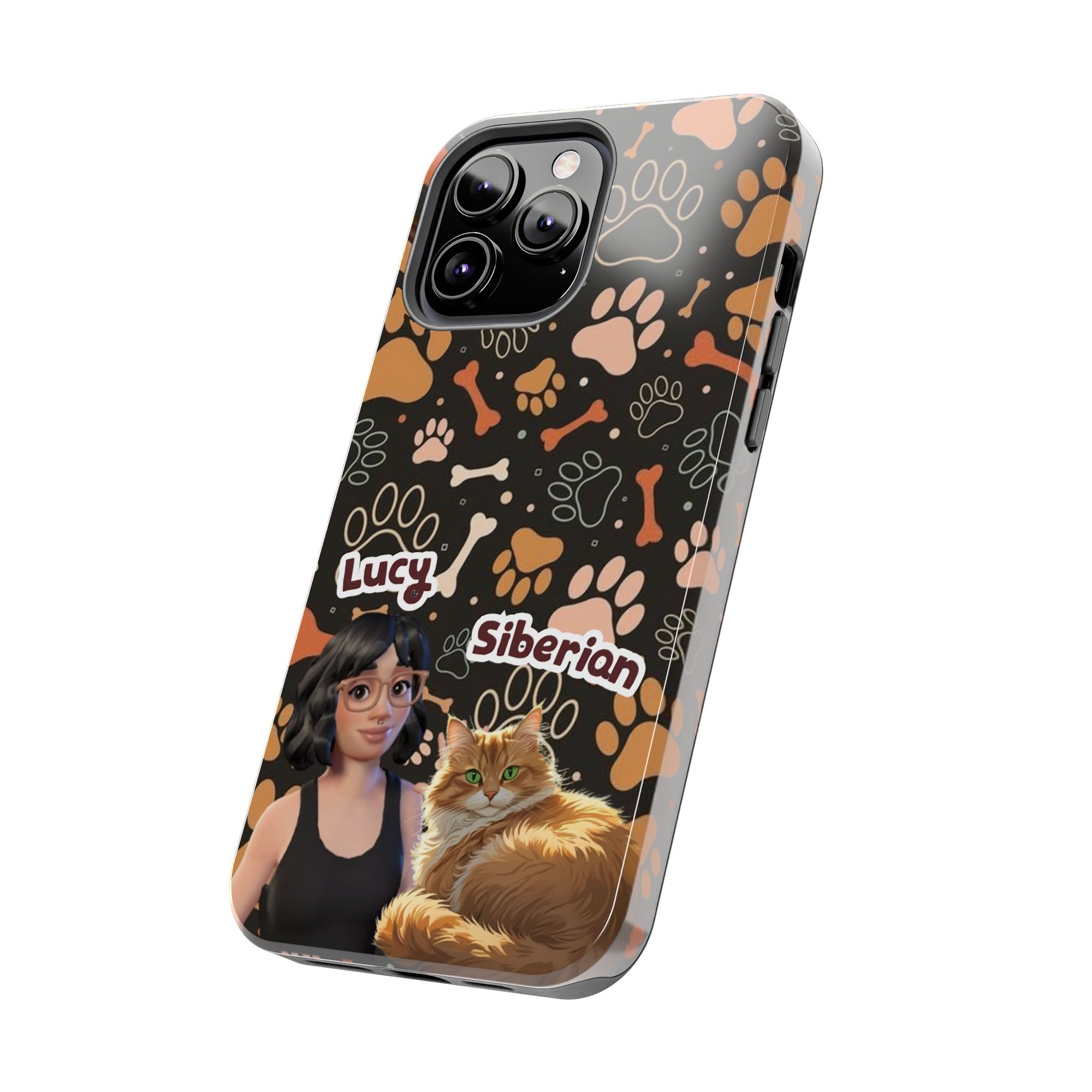 Halloween Edition - 1 Pet - Bones and Paws - Custom Pet & Owner Photo Phone Case