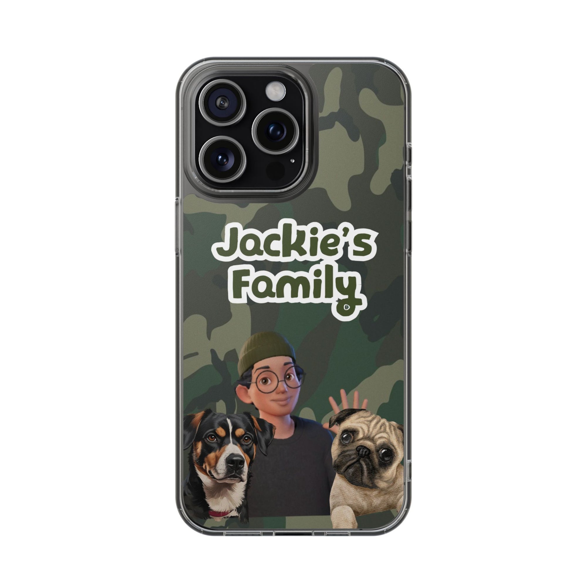 Daily Edition - Camo Design - 2 Pets - Personalized Phone Case For Pets And Owner