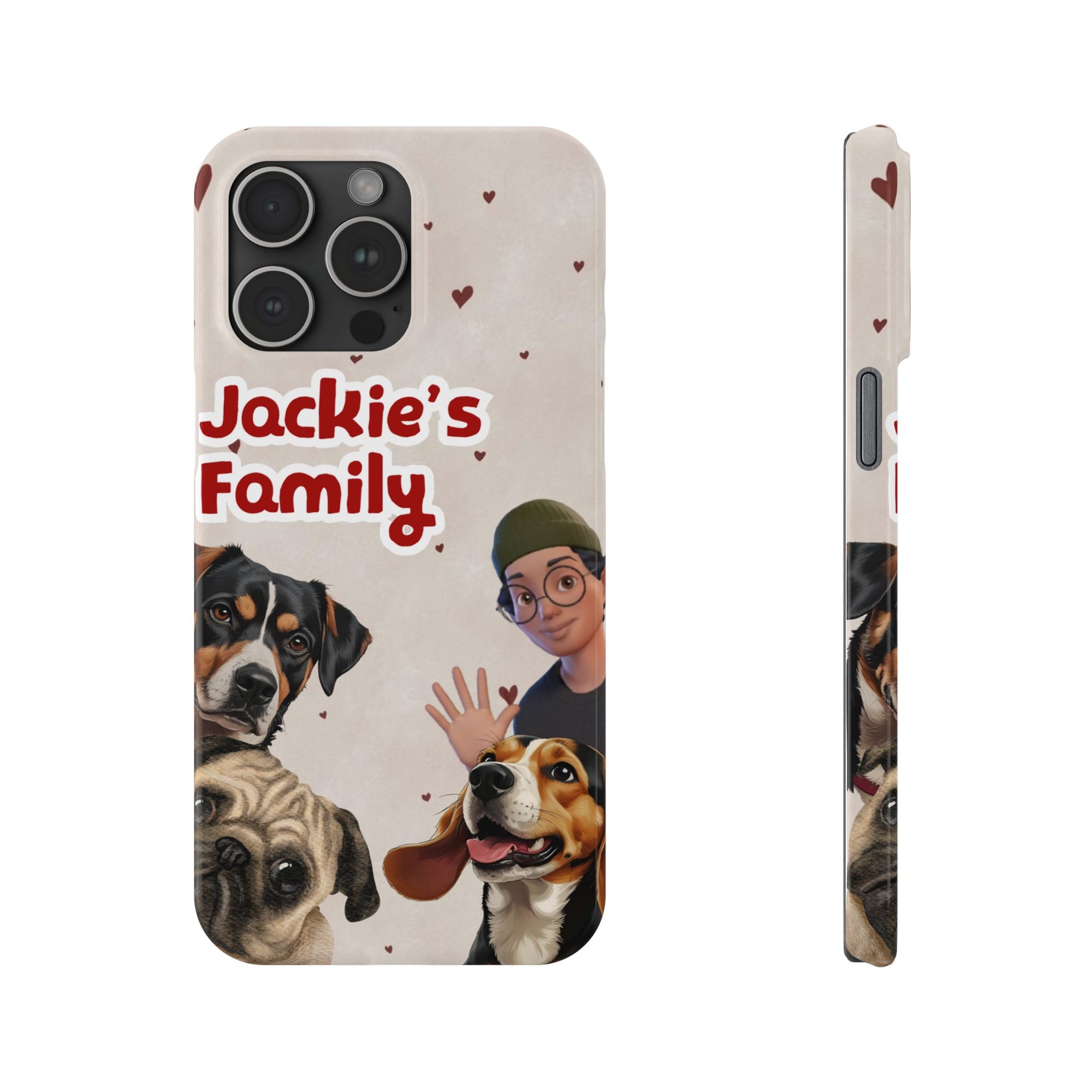 Daily Edition - Bow Design - 3 Pets - Personalized Phone Case For Pets And Owner