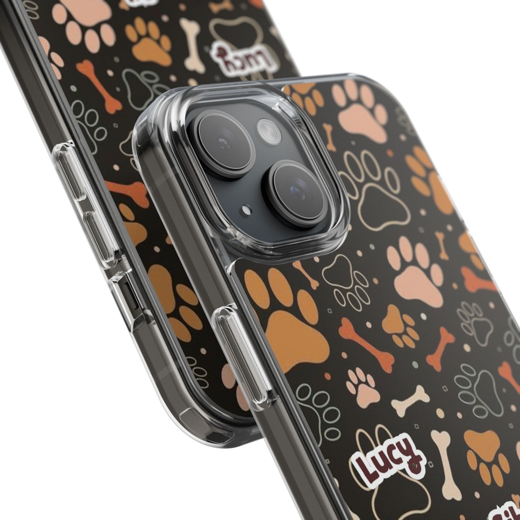 Halloween Edition - 1 Pet - Bones and Paws - Custom Pet & Owner Photo Phone Case