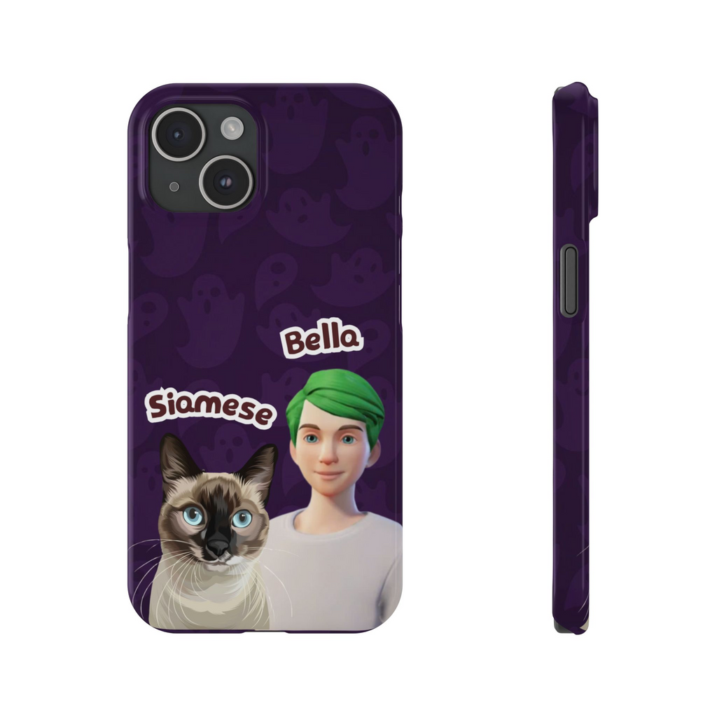 Halloween Edition - Ghost Design - Custom Pet & Owner Photo Phone Case