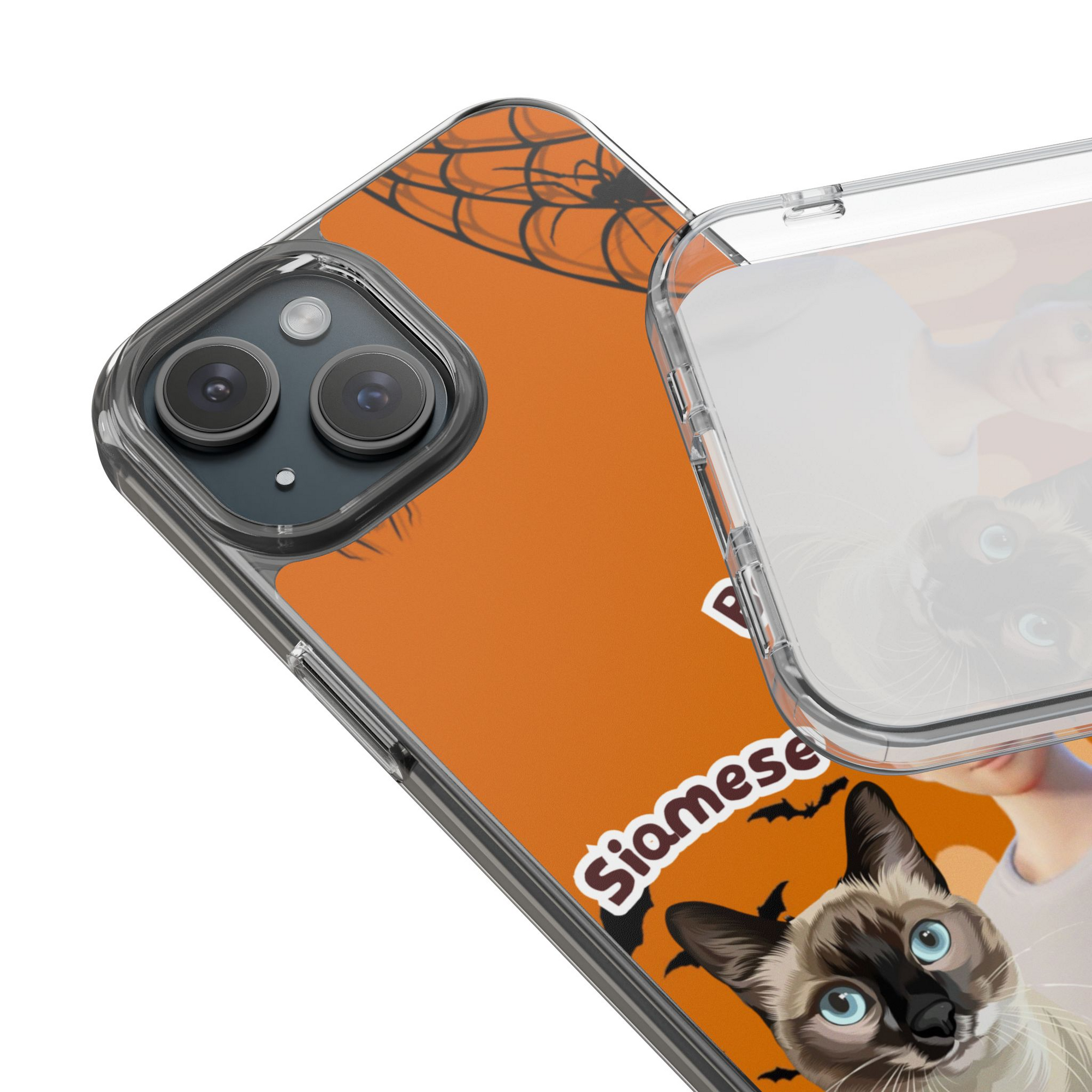 Halloween Edition - Spider Design - Custom Pet & Owner Photo Phone Case
