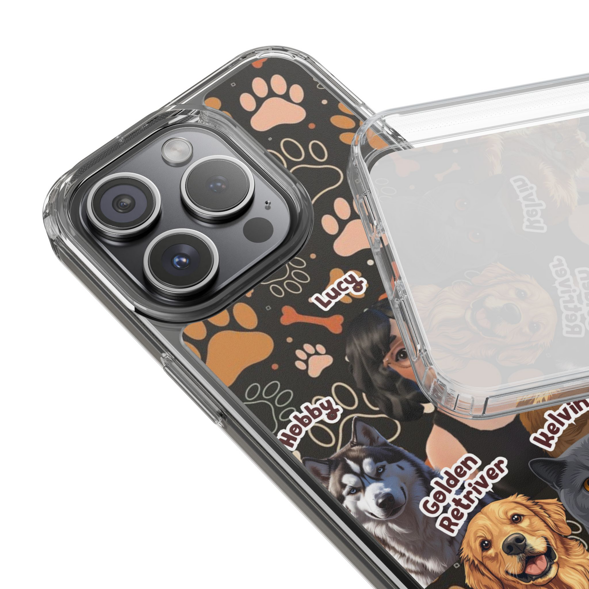 Halloween Edition - 4 Pets- Bones and Paws - Custom Pet & Owner Photo Phone Case