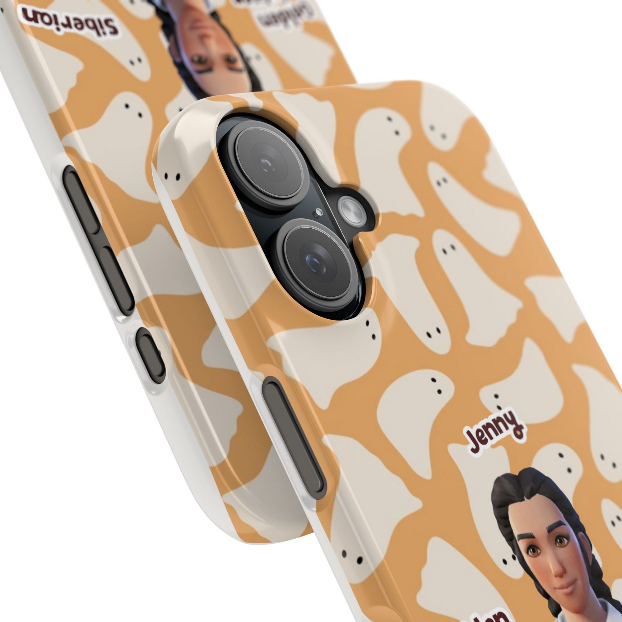 Halloween Edition - 3 Pets - Ghost Design - Custom Pet & Owner Photo Phone Case