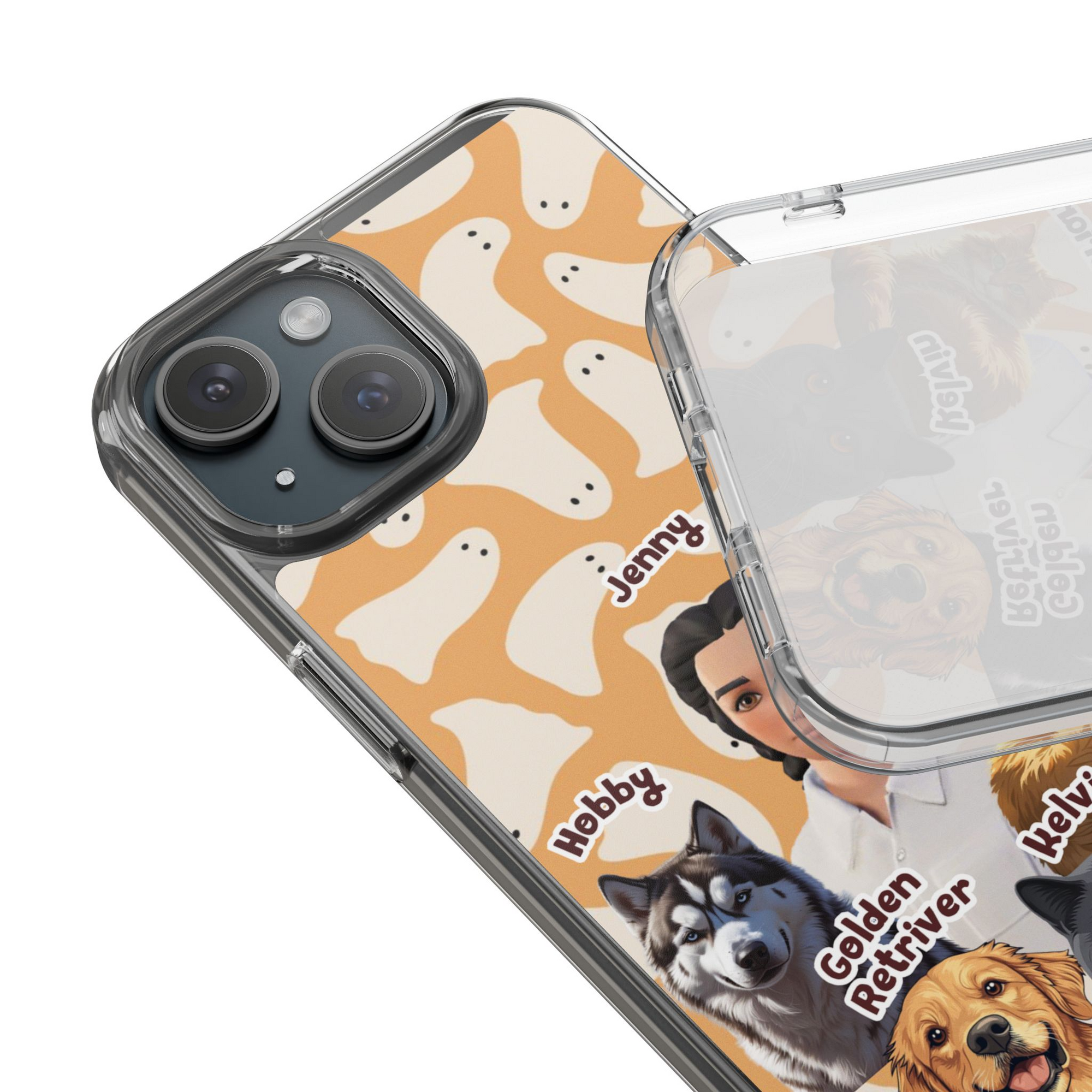 Halloween Edition - 4 Pets - Ghost Design - Custom Pet & Owner Photo Phone Case