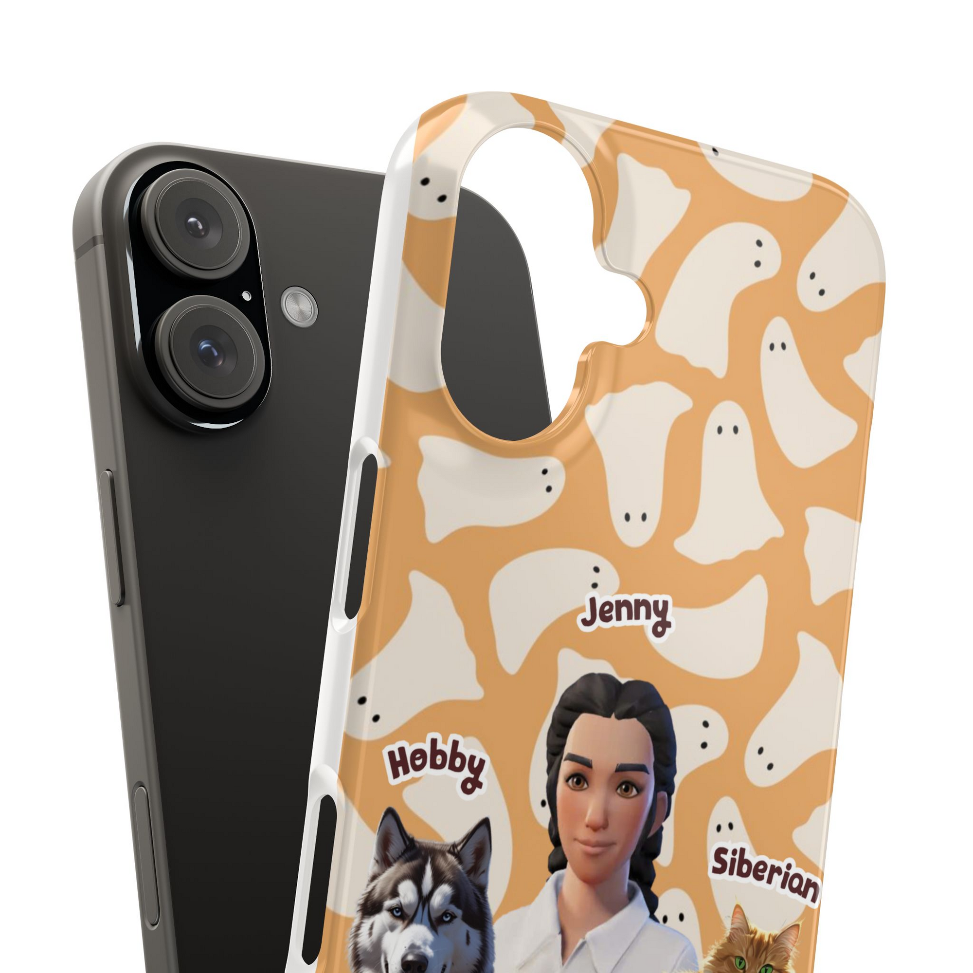 Halloween Edition - 4 Pets - Ghost Design - Custom Pet & Owner Photo Phone Case